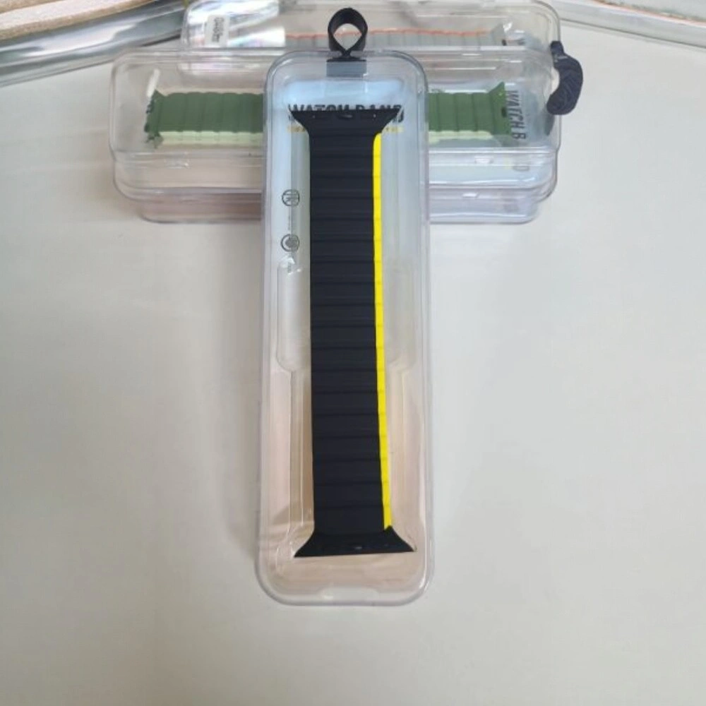 Stop Line Magnet Strap For Smart Watch- 22 mm- Black+Yellow Color Stop Line Magnet Strap For Smart Watch- 22 mm- Black+Yellow Color - Image 1