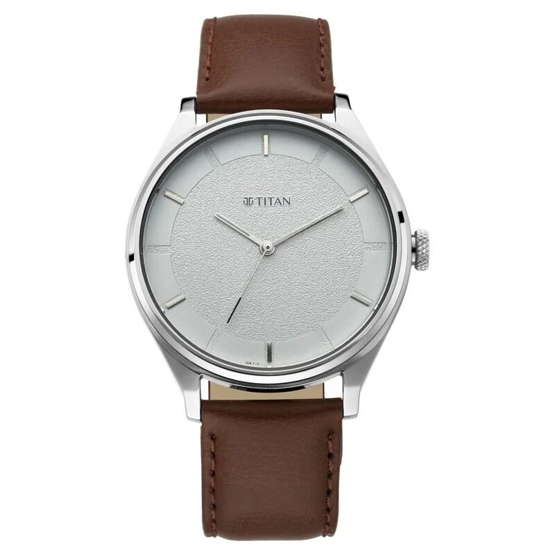 Titan Men’s Classic WatchGradient Dial & Sleek Markings with Leather Strap (NS1802SL13) Titan Men’s Classic Watch: Gradient Dial & Sleek Markings with Leather Strap (NS1802SL13) - Image 1