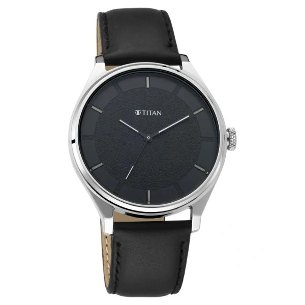 Titan Workwear Watch With Black Dial & Leather Strap – NS1802SL11 Titan Workwear Watch With Black Dial & Leather Strap – NS1802SL11 - Image 1