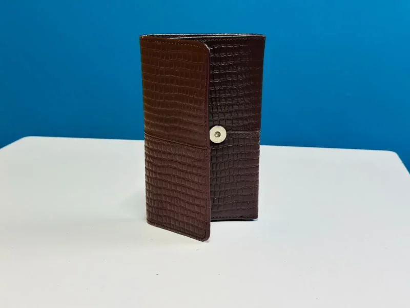 Untitled-1-800x600 Crocodile Texture Original Leather Men’s Long Wallet – Brown - Image 1