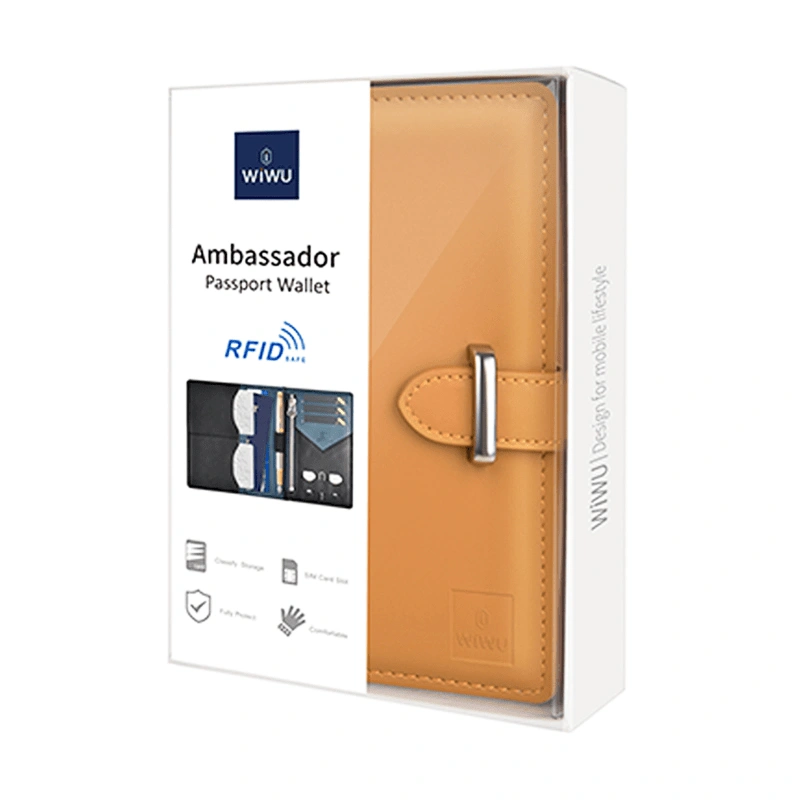 WIWU Ambassador Passport Wallet – Brown Color WIWU Ambassador Passport Wallet – Brown Color - Image 1