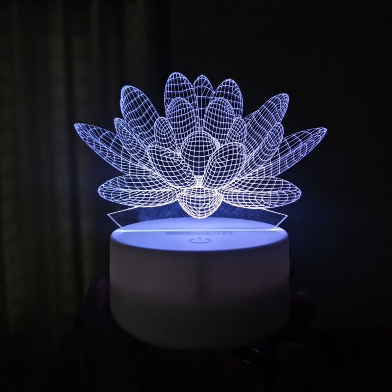 acrylic_rose-800x800 GearUP Acrylic Multicolor Night Lamp (Water Lily ) – 20 pcs - Image 1