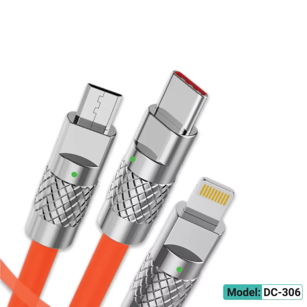 geeoo-3-in-one-dc-306-65929ca3db5e1-990x990 Geeoo DC-306 3 in-1 Soft Silicone Fast Charging Cable 1M Long 3A Safe Charge - Image 1