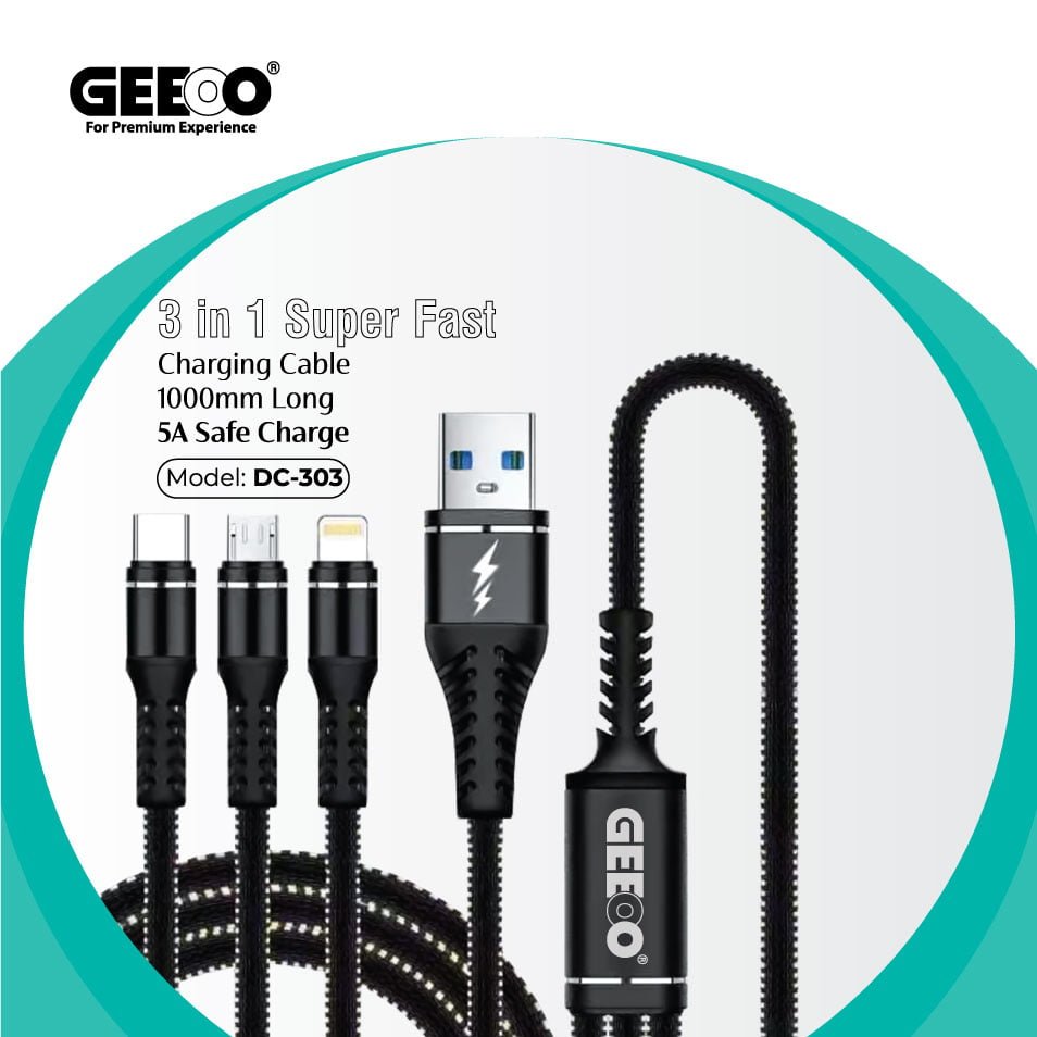 geeoo_dc-301_3in1_long_data_cable_in_bdshop Geeoo DC-301 3in1 Long Data Cable - Image 1