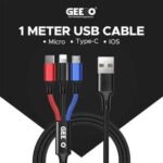 GEEOO DC-303 2.4A 3IN1 Super Fast Charging Cable - Image 2