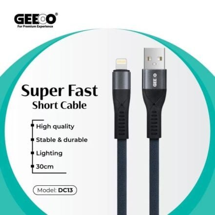 geeoo_dc13_3a_iphone_lightning_short_cable_30cm_in_bdshop-1-441x441 Geeoo DC13 3A iPhone Lightning Short Cable – 30cm - Image 1