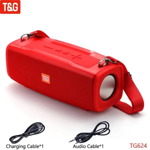 picture T&G TG624 NEW Portable Bluetooth Speaker – Red Color - Image 1